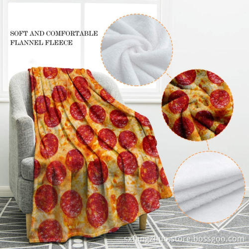 Komfort weiche Doppelseite Pizza Flanell Wickeldecke